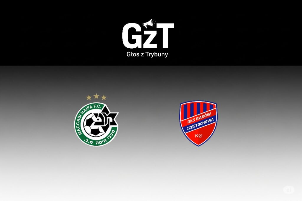 Baner na meczu Maccabi - Raków